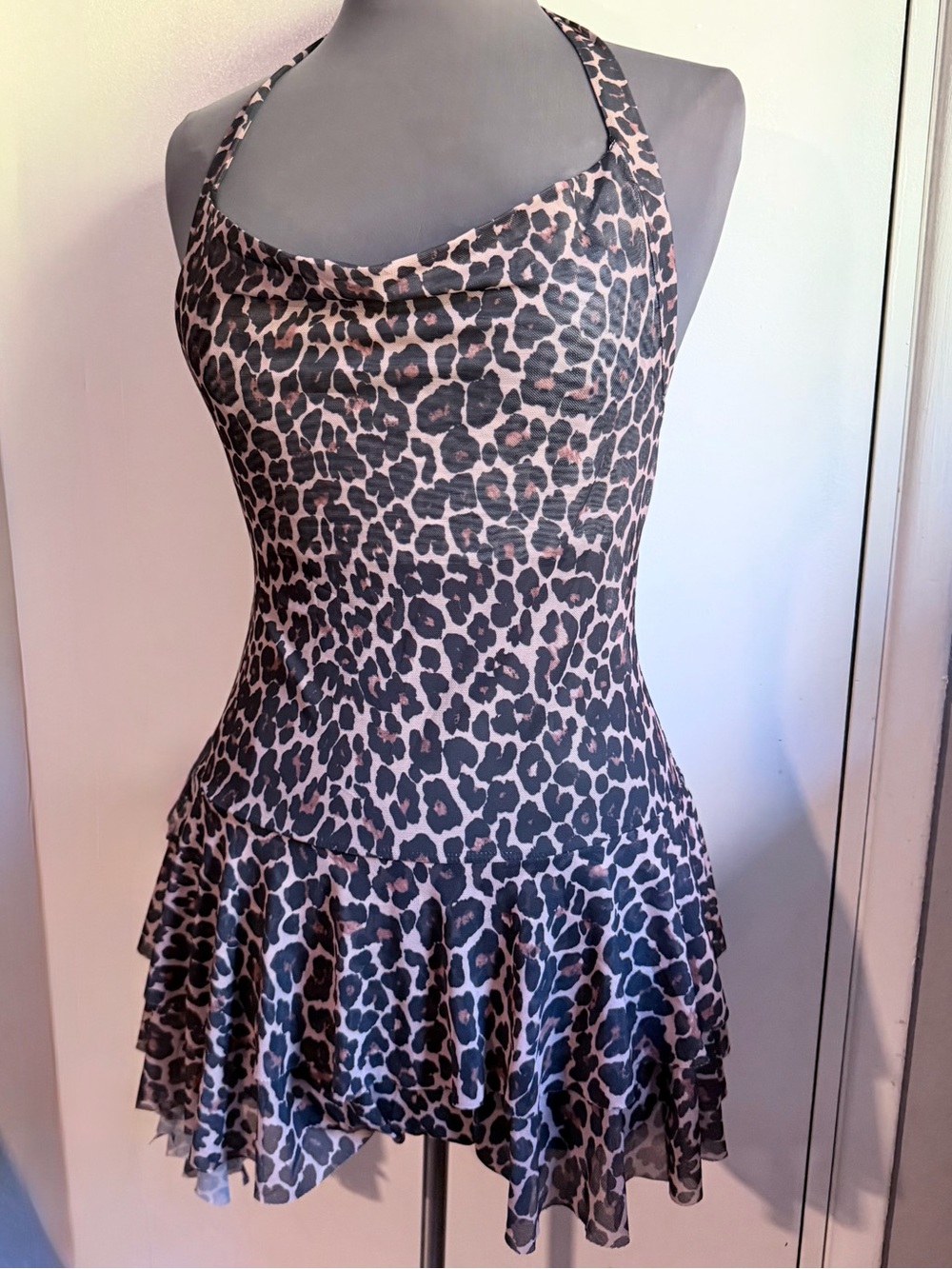 NWT Avidlove Mesh Ruched Bodycon Lingerie Mini Dress in leopard print. - Picture 5 of 10